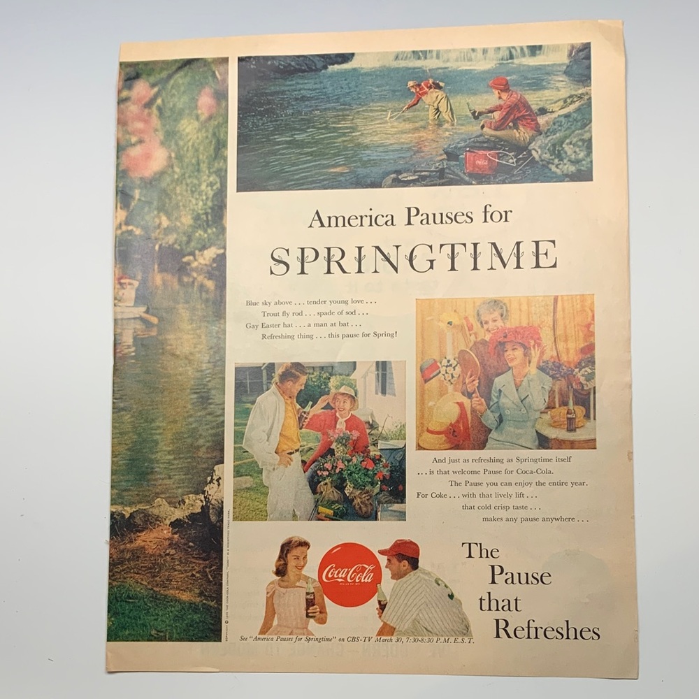 Vintage Coca-Cola Springtime Ad - 2 pages